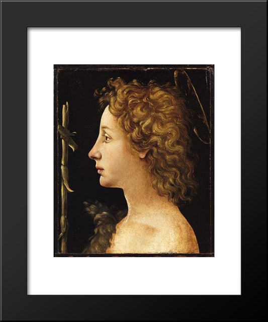 The Young Saint John The Baptist 20x24 Black Modern Wood Framed Art Print Poster by Cosimo, Piero di