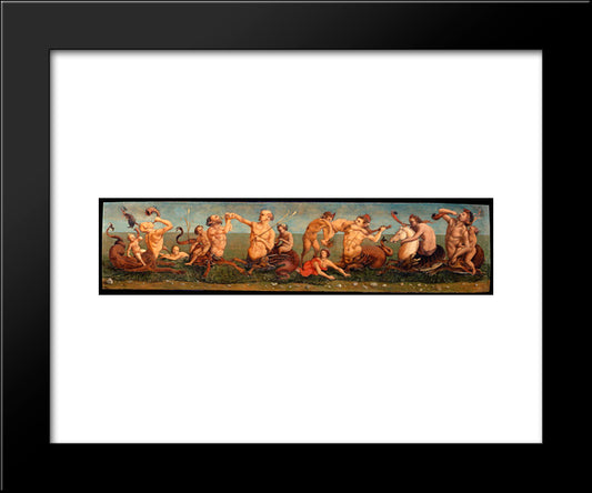Tritons And Nereids 20x24 Black Modern Wood Framed Art Print Poster by Cosimo, Piero di