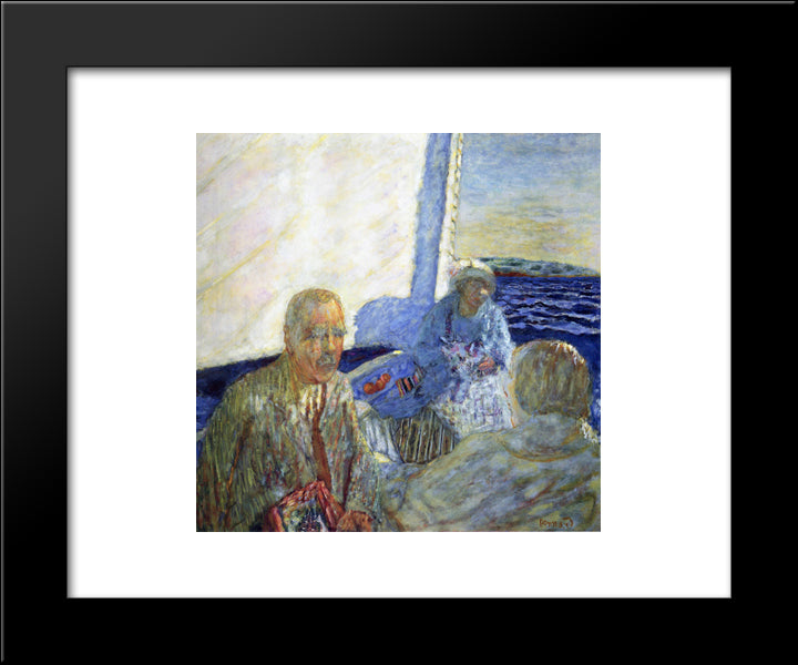 At Sea 20x24 Black Modern Wood Framed Art Print Poster by Bonnard, Pierre