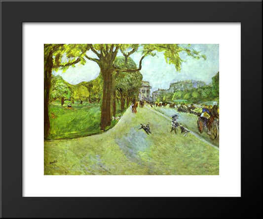 Avenue Du Bois In Boulogne 20x24 Black Modern Wood Framed Art Print Poster by Bonnard, Pierre