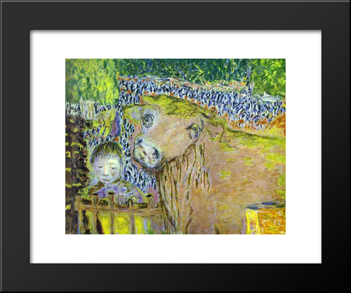 Bull And Child 20x24 Black Modern Wood Framed Art Print Poster by Bonnard, Pierre