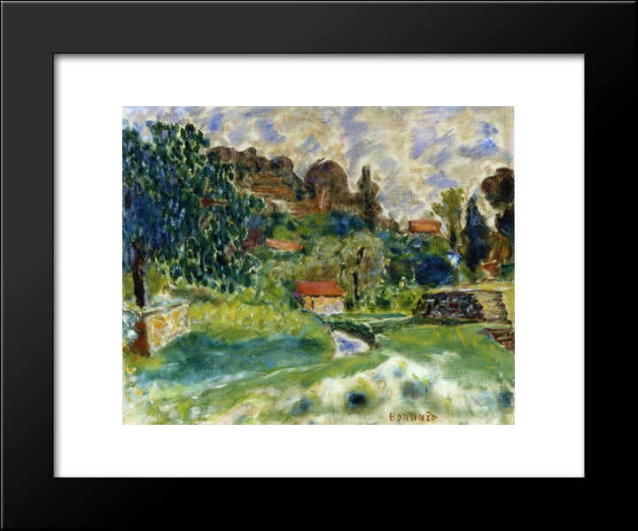 Cagnes Landscape 20x24 Black Modern Wood Framed Art Print Poster by Bonnard, Pierre