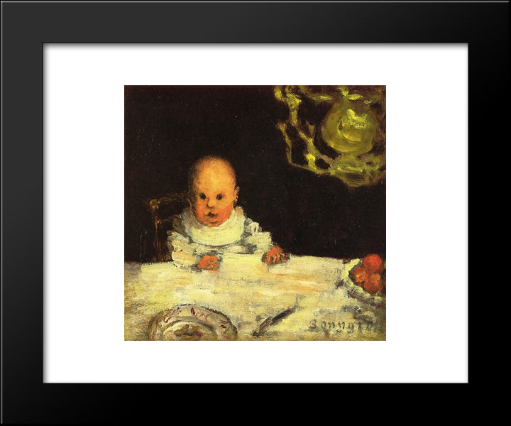 Child At Table 20x24 Black Modern Wood Framed Art Print Poster by Bonnard, Pierre