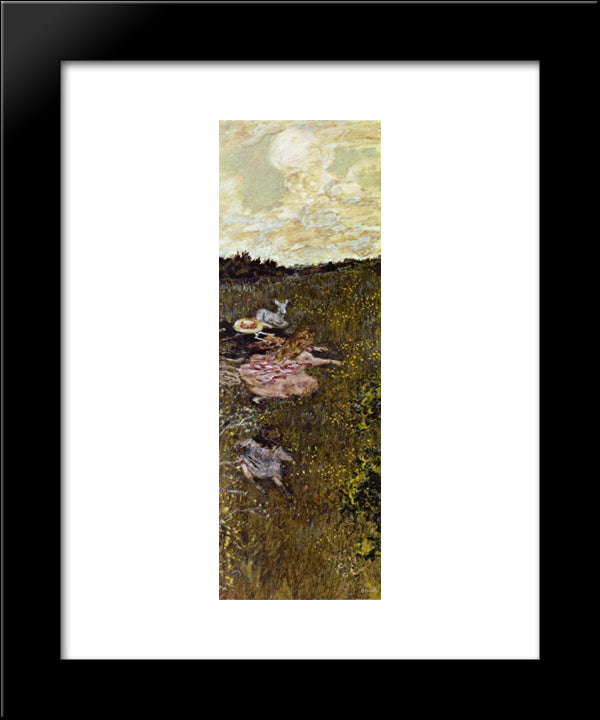 Children And Kid 20x24 Black Modern Wood Framed Art Print Poster by Bonnard, Pierre