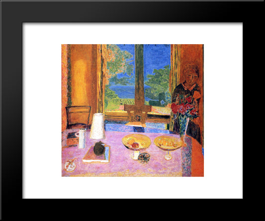 Dining Room On The Garden 20x24 Black Modern Wood Framed Art Print Poster by Bonnard, Pierre