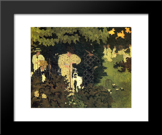 Dusk, Or A Round Of Croquet 20x24 Black Modern Wood Framed Art Print Poster by Bonnard, Pierre