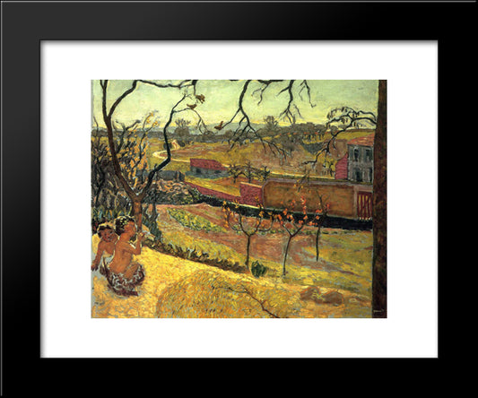 Early Spring (Little Fauns) 20x24 Black Modern Wood Framed Art Print Poster by Bonnard, Pierre