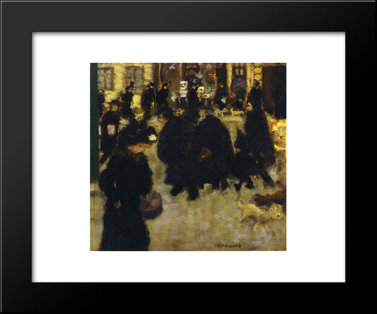 Figures In The Street 20x24 Black Modern Wood Framed Art Print Poster by Bonnard, Pierre