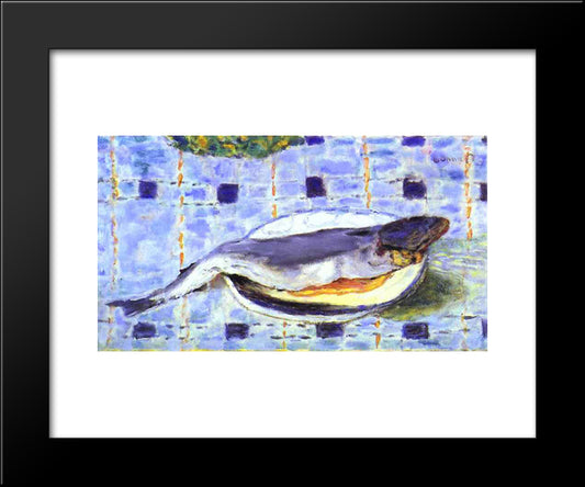 Fish In A Dish 20x24 Black Modern Wood Framed Art Print Poster by Bonnard, Pierre