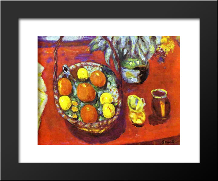 Fruit Basket 20x24 Black Modern Wood Framed Art Print Poster by Bonnard, Pierre