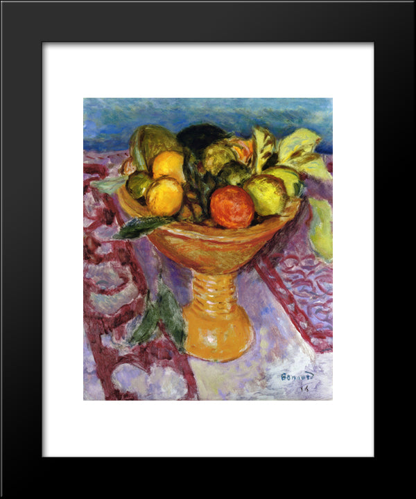 Fruit Bowl 20x24 Black Modern Wood Framed Art Print Poster by Bonnard, Pierre