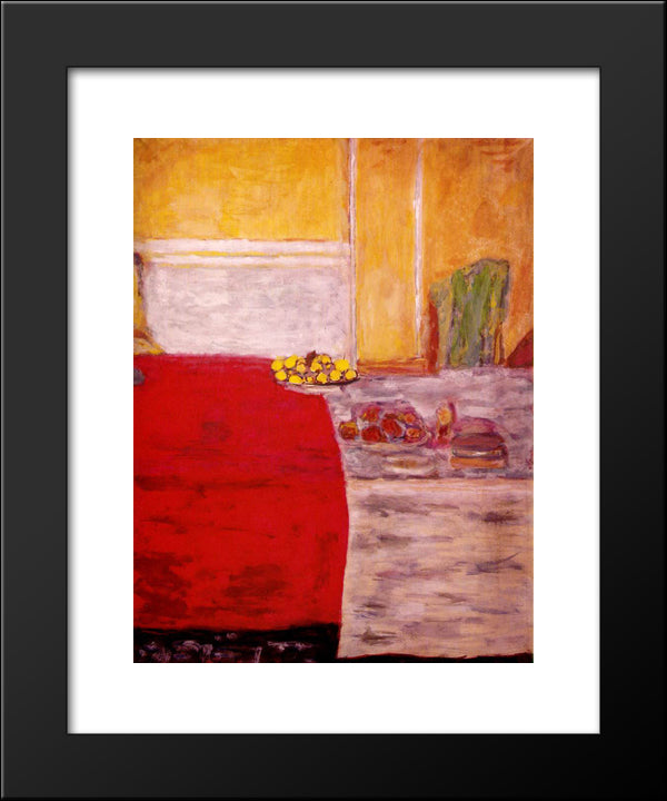 Fruit On The Red Carpet 20x24 Black Modern Wood Framed Art Print Poster by Bonnard, Pierre