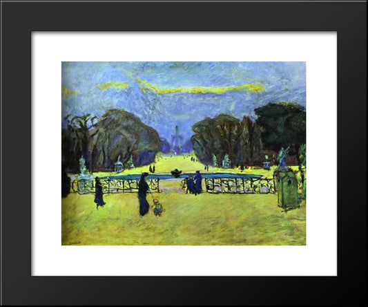 Gardens Of Tuileries 20x24 Black Modern Wood Framed Art Print Poster by Bonnard, Pierre