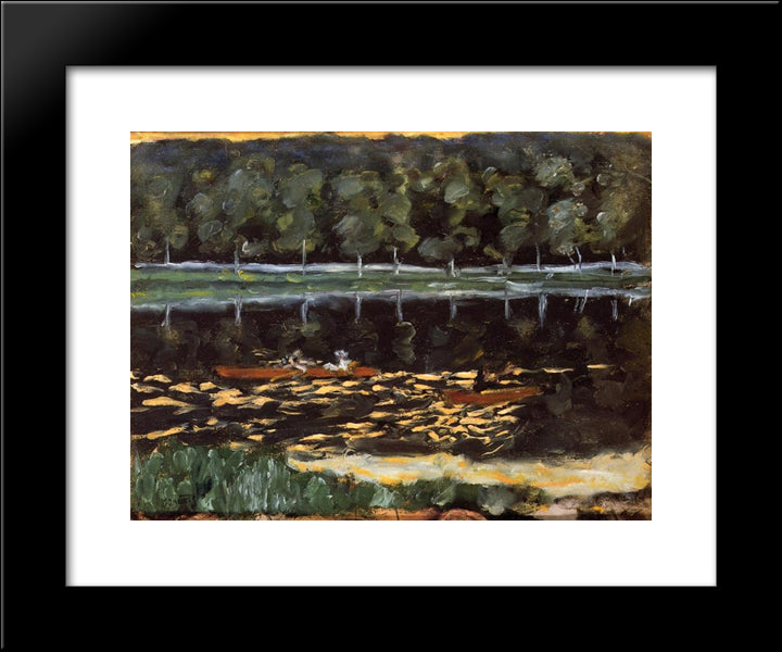 Going Rowing 20x24 Black Modern Wood Framed Art Print Poster by Bonnard, Pierre