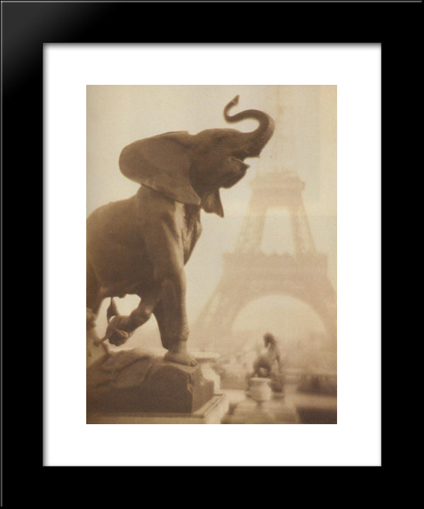 Elephantasy 20x24 Black Modern Wood Framed Art Print Poster by Dubreuil, Pierre