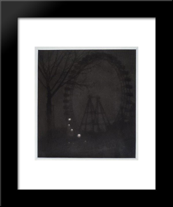 Ferris Wheel In The Tuileries 20x24 Black Modern Wood Framed Art Print Poster by Dubreuil, Pierre