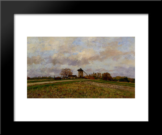 Paysage Au Moulin 20x24 Black Modern Wood Framed Art Print Poster by Damoye, Pierre Emmanuel