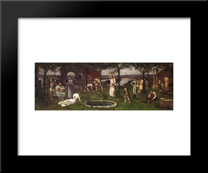 Between Art And Nature 20x24 Black Modern Wood Framed Art Print Poster by Puvis de Chavannes, Pierre