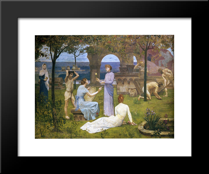 Between Art And Nature (Detail) 20x24 Black Modern Wood Framed Art Print Poster by Puvis de Chavannes, Pierre