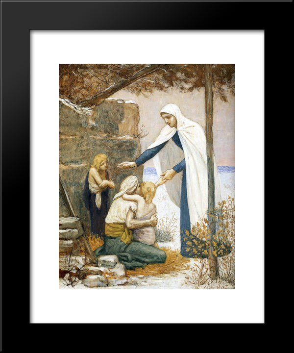 Charity 20x24 Black Modern Wood Framed Art Print Poster by Puvis de Chavannes, Pierre