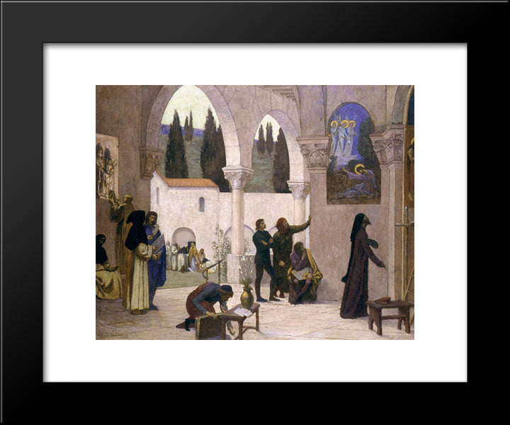 Christian Inspiration 20x24 Black Modern Wood Framed Art Print Poster by Puvis de Chavannes, Pierre