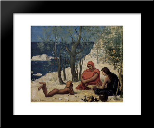 Greek Colony, Marseille 20x24 Black Modern Wood Framed Art Print Poster by Puvis de Chavannes, Pierre