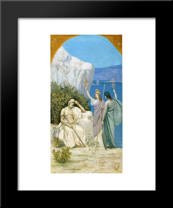 Homer Epic Poetry 20x24 Black Modern Wood Framed Art Print Poster by Puvis de Chavannes, Pierre