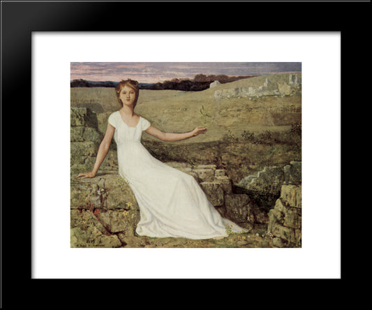 Hope 20x24 Black Modern Wood Framed Art Print Poster by Puvis de Chavannes, Pierre