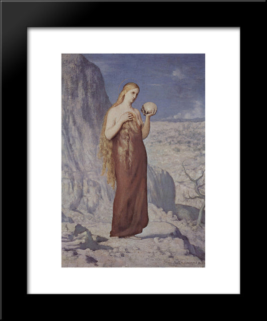 Mary Magdalene In The Desert 20x24 Black Modern Wood Framed Art Print Poster by Puvis de Chavannes, Pierre