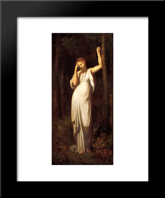 Meditation 20x24 Black Modern Wood Framed Art Print Poster by Puvis de Chavannes, Pierre