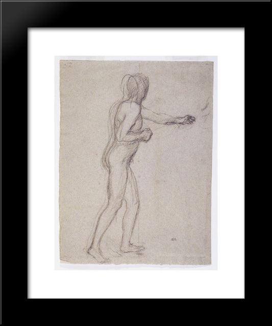 Study Of A Standing Male Nude 20x24 Black Modern Wood Framed Art Print Poster by Puvis de Chavannes, Pierre