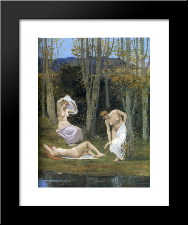 Summer 20x24 Black Modern Wood Framed Art Print Poster by Puvis de Chavannes, Pierre