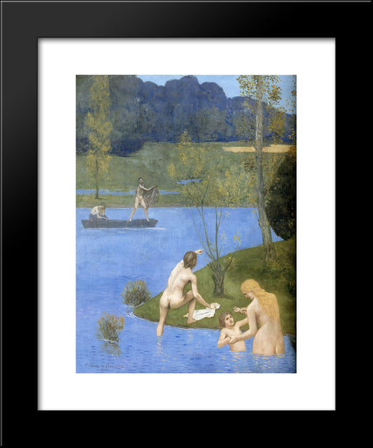 Summer (Detail) 20x24 Black Modern Wood Framed Art Print Poster by Puvis de Chavannes, Pierre