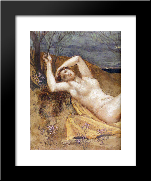 Tamaris (Detail) 20x24 Black Modern Wood Framed Art Print Poster by Puvis de Chavannes, Pierre