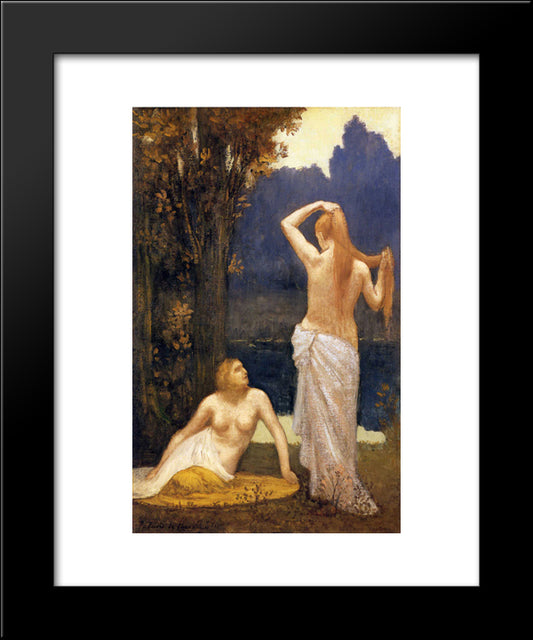 The Bathers 20x24 Black Modern Wood Framed Art Print Poster by Puvis de Chavannes, Pierre