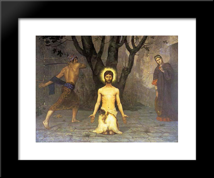 The Beheading Of St. John The Baptist 20x24 Black Modern Wood Framed Art Print Poster by Puvis de Chavannes, Pierre