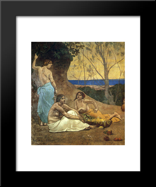 The Happy Land (Detail) 20x24 Black Modern Wood Framed Art Print Poster by Puvis de Chavannes, Pierre