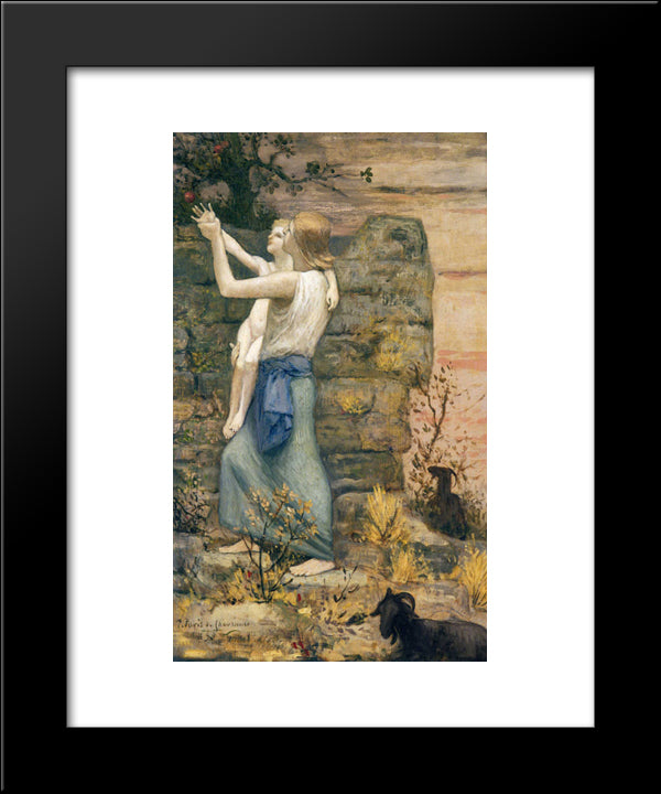 The Keeper Of Goats 20x24 Black Modern Wood Framed Art Print Poster by Puvis de Chavannes, Pierre