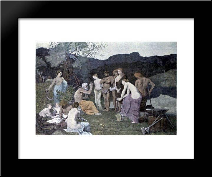 The Rest 20x24 Black Modern Wood Framed Art Print Poster by Puvis de Chavannes, Pierre