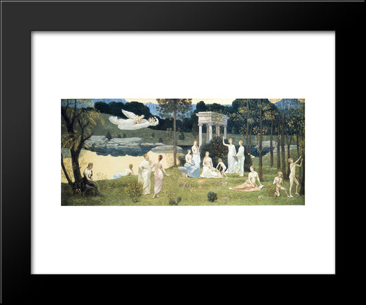 The Sacred Wood Cherished By The Arts And The Muses 20x24 Black Modern Wood Framed Art Print Poster by Puvis de Chavannes, Pierre