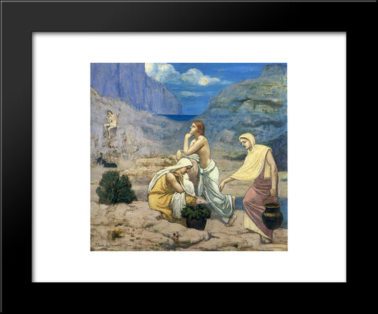 The Song Of The Shepherd 20x24 Black Modern Wood Framed Art Print Poster by Puvis de Chavannes, Pierre