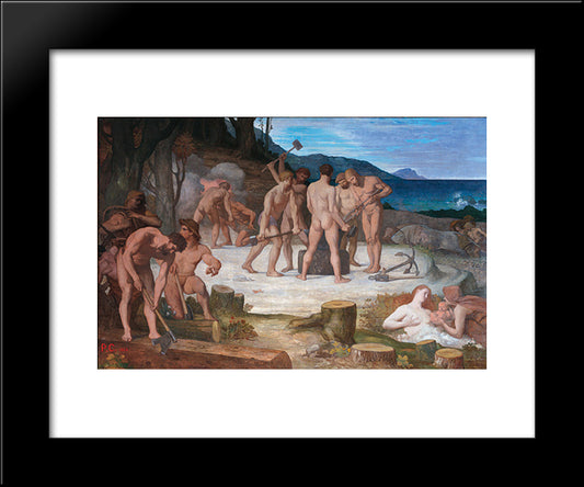 Work 20x24 Black Modern Wood Framed Art Print Poster by Puvis de Chavannes, Pierre