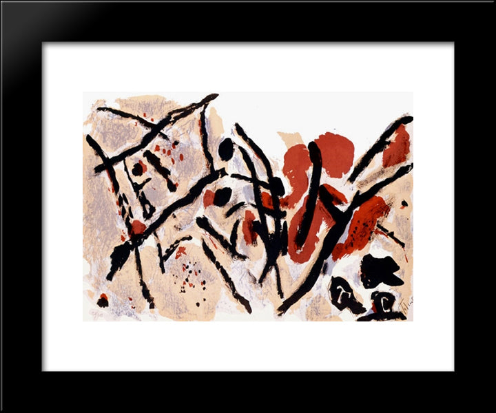 Composition 20x24 Black Modern Wood Framed Art Print Poster by Tal Coat, Pierre