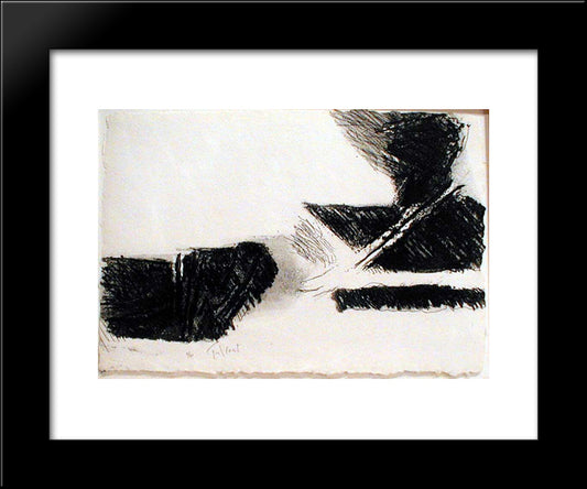 Dans Le Bourdonnement Ii 20x24 Black Modern Wood Framed Art Print Poster by Tal Coat, Pierre