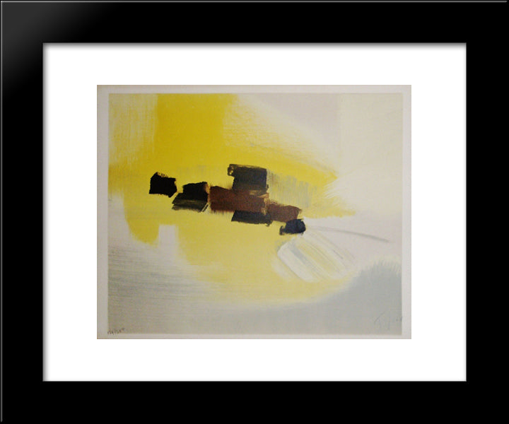 Dans Les Champs 20x24 Black Modern Wood Framed Art Print Poster by Tal Coat, Pierre