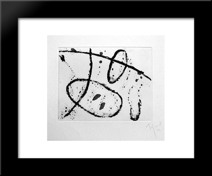 Divers Sillions 20x24 Black Modern Wood Framed Art Print Poster by Tal Coat, Pierre