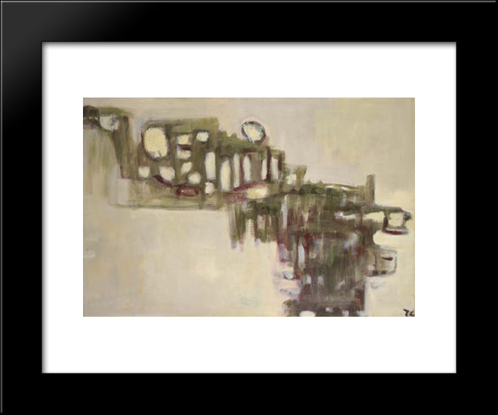 Enseveli I 20x24 Black Modern Wood Framed Art Print Poster by Tal Coat, Pierre