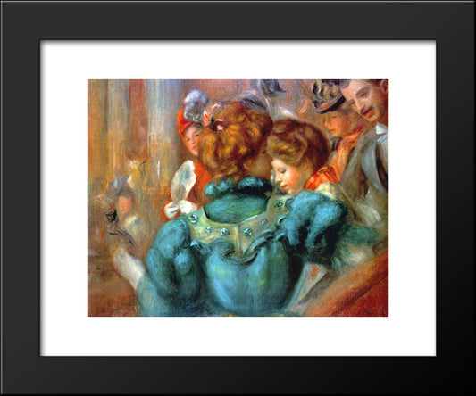 A Box In The Theater Des Varietes 20x24 Black Modern Wood Framed Art Print Poster by Renoir, Pierre Auguste