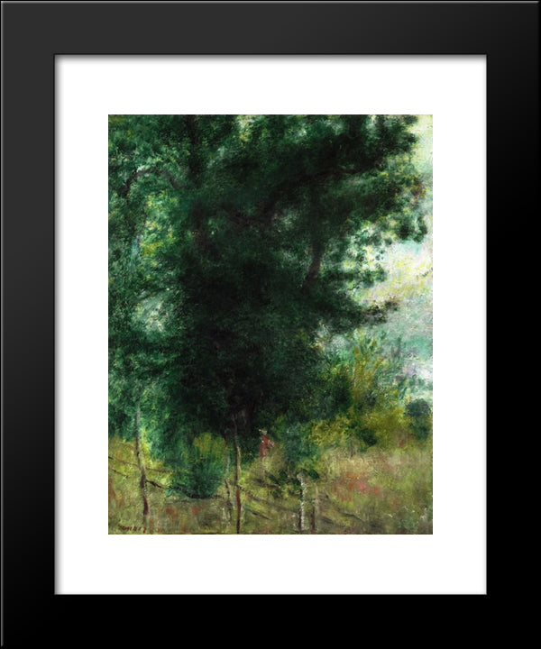 A Fence In The Forest 20x24 Black Modern Wood Framed Art Print Poster by Renoir, Pierre Auguste