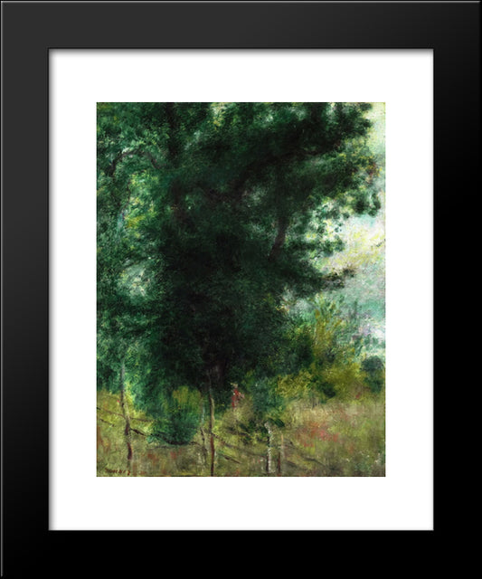 A Fence In The Forest 20x24 Black Modern Wood Framed Art Print Poster by Renoir, Pierre Auguste